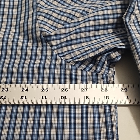 Classic Blue Plaid Button Down Shirt 2XLT Long Sleeves - Picture 4 of 16